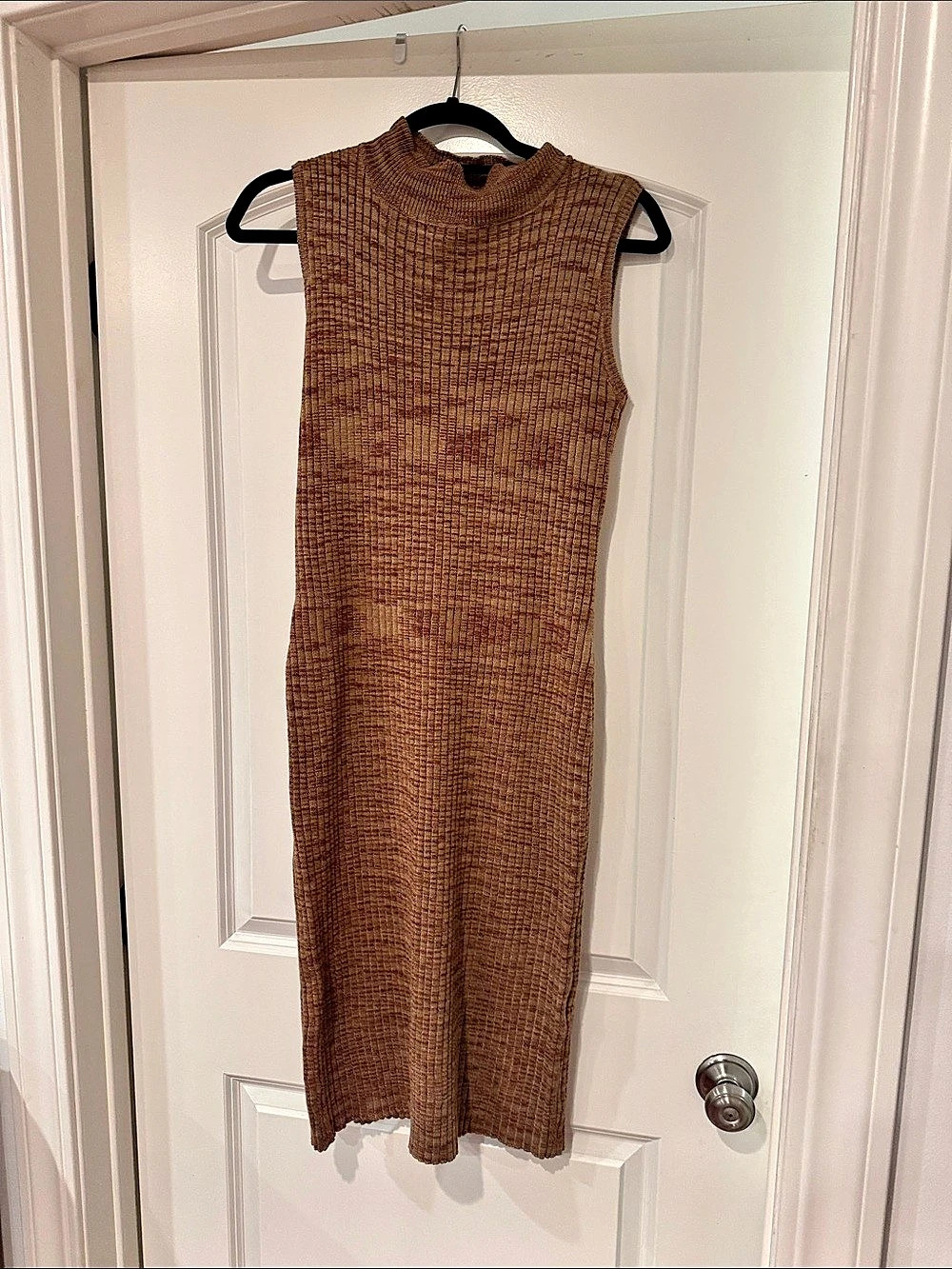 And Now This Sleeveless Mock Neck Knit Midi Dress Brown Midi Dress Size Medium